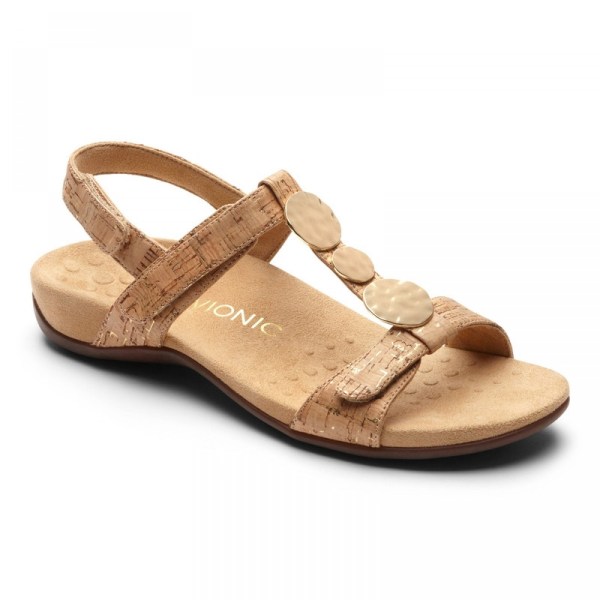 Vionic Sandals Ireland - Farra Sandal Gold - Womens Shoes On Sale | VTBAF-6175